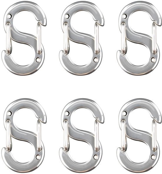 Armband Slitine 6 pezzi - Acciaio Inossidabile Veergesp - Doppie Chiavi a Bordo - 1,2 x 0,6 cm - Adatto per Collane - Senza Allergeni - Connettori per Accessori