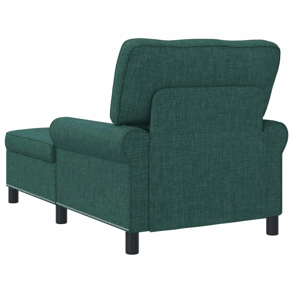 Chaise Lounge con cuscino Verde Scuro 91 x 157 x 91 cm Tessuto