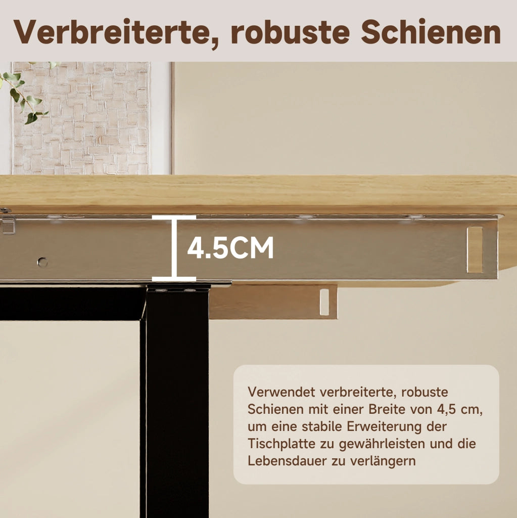 Tavolo da pranzo allungabile 140/180/220 x 80 cm in MDF; colore naturale