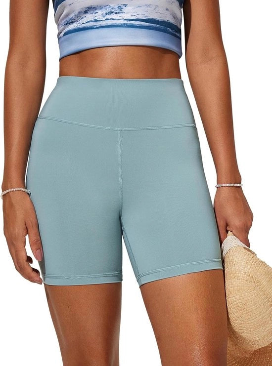 Costumi da bagno donne alta vita controllo vita sportivi acqua corti pantaloni