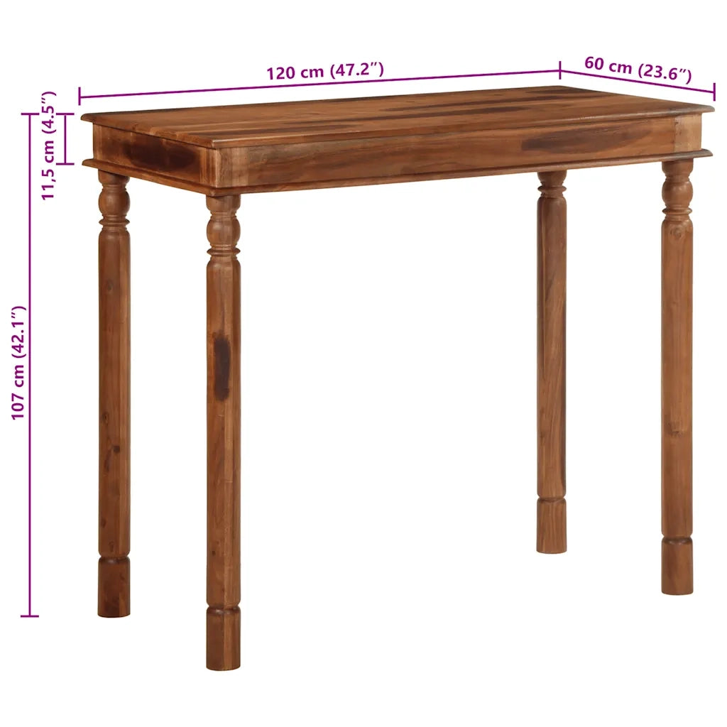 Tavolo da Bar 120x60x107 cm in Legno Massello di Acacia