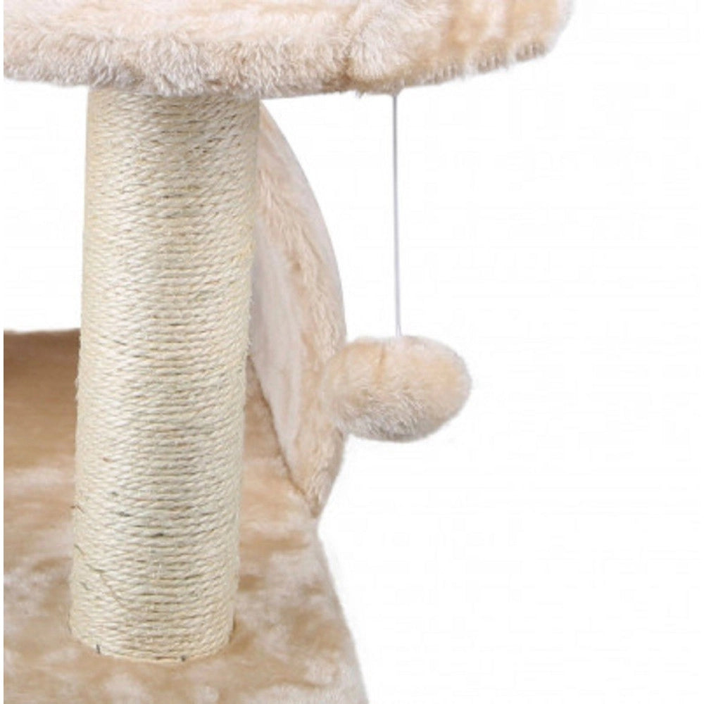 Trade Shop - Tiragraffi Nobleza Houseboat 2 Piani Con Cuccia Morbida 49 X 42 X 42 Cm Gatti -
