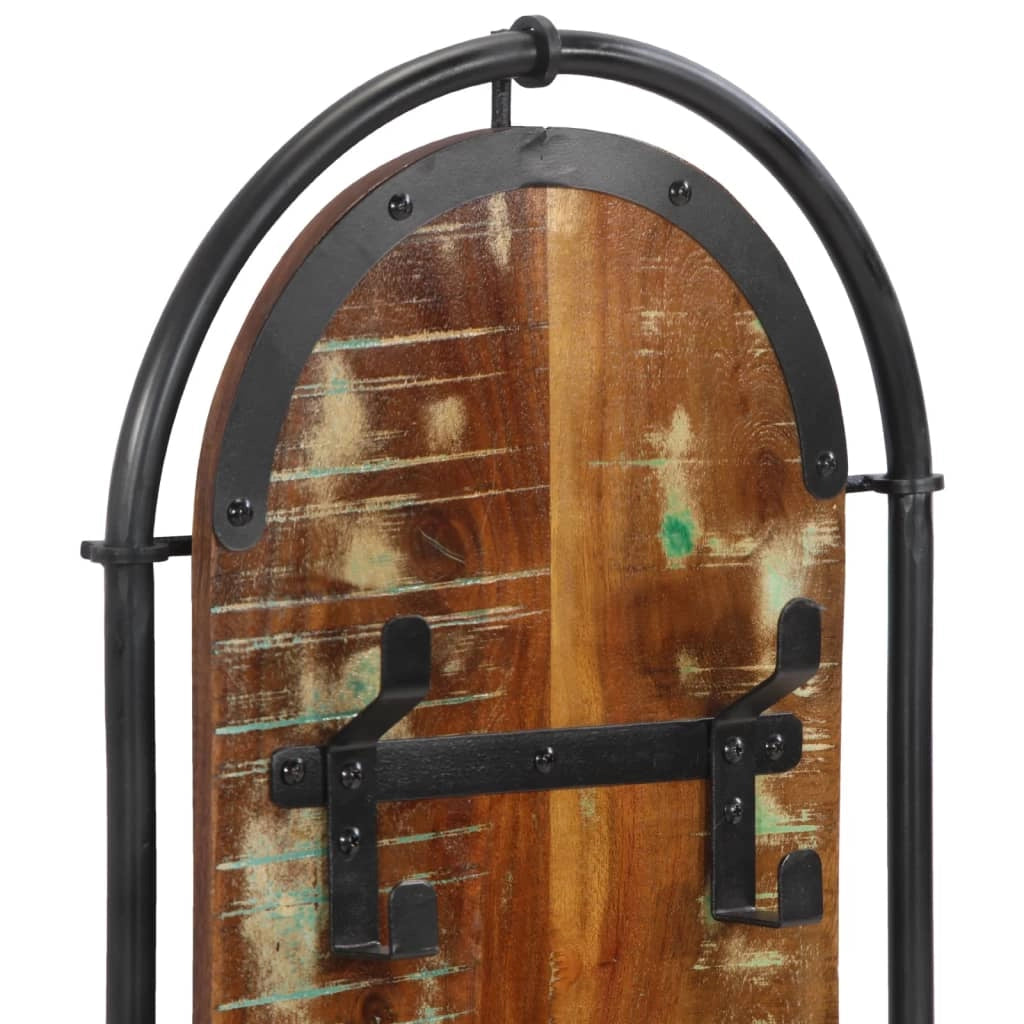 Set di 2 appendiabiti da parete salvaspazio 34 x 110 cm design unico in legno massello marrone 02_0057622