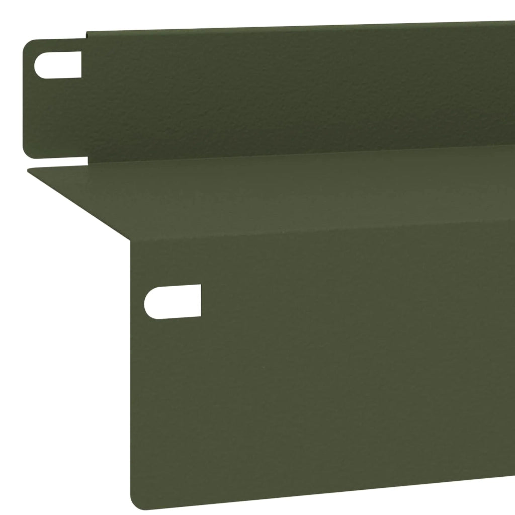 Bordura per Prato 10 pz 100 x 10 x 8 cm Acciaio Verde Oliva 8008877