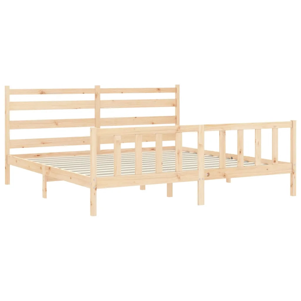 Giroletto senza Materasso-Struttura Letto 200x200 cm in Legno Massello di Pino 712628