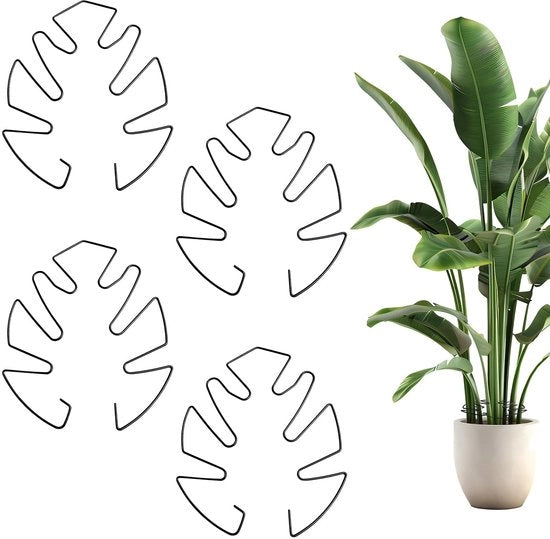 Supporto per piante 4 pezzi - Sostegno per Monstera - Supporto per piante in acciaio - Sostegno a stelo - Aiuto alla crescita - Acciaio di alta qualità - Supporto per piante