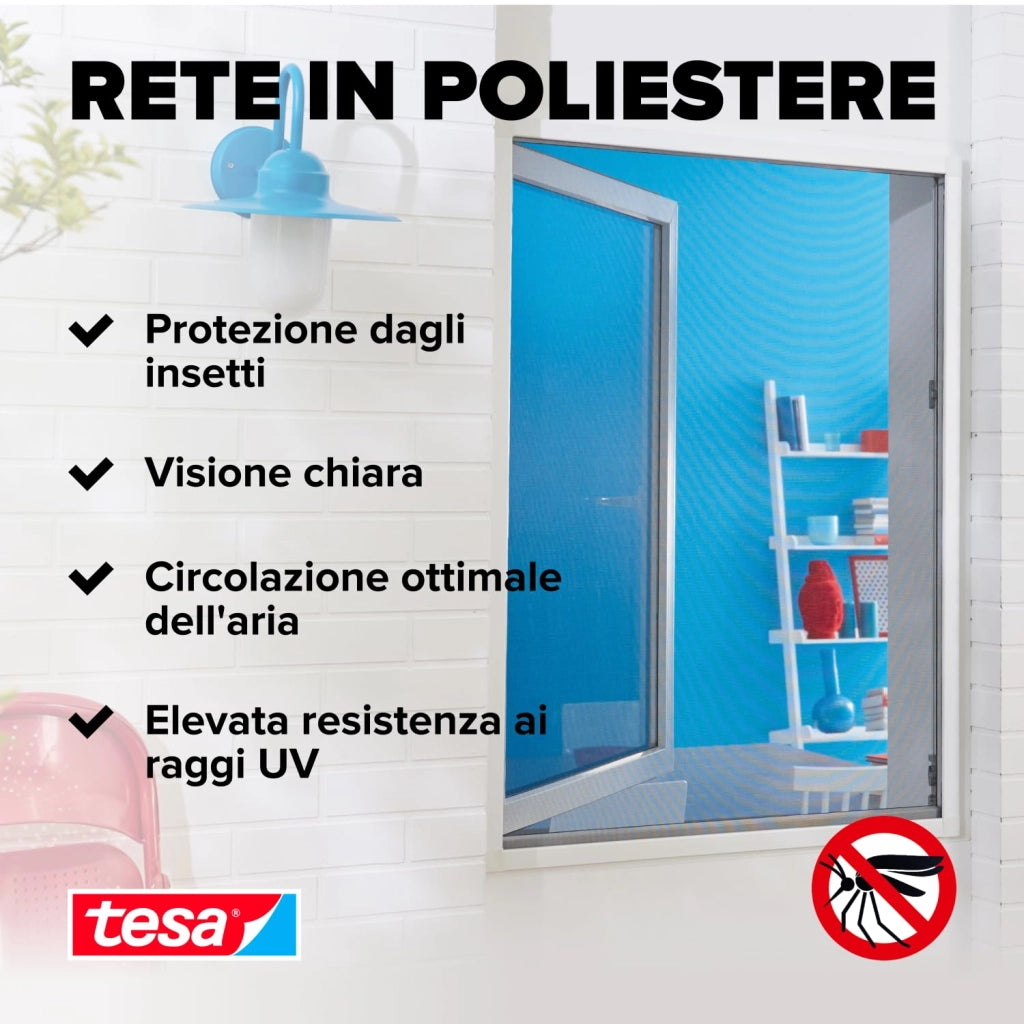 Zanzariera per Finestre Attacca & Stacca Insect Stop Tesa 1,3 Colore Bianco