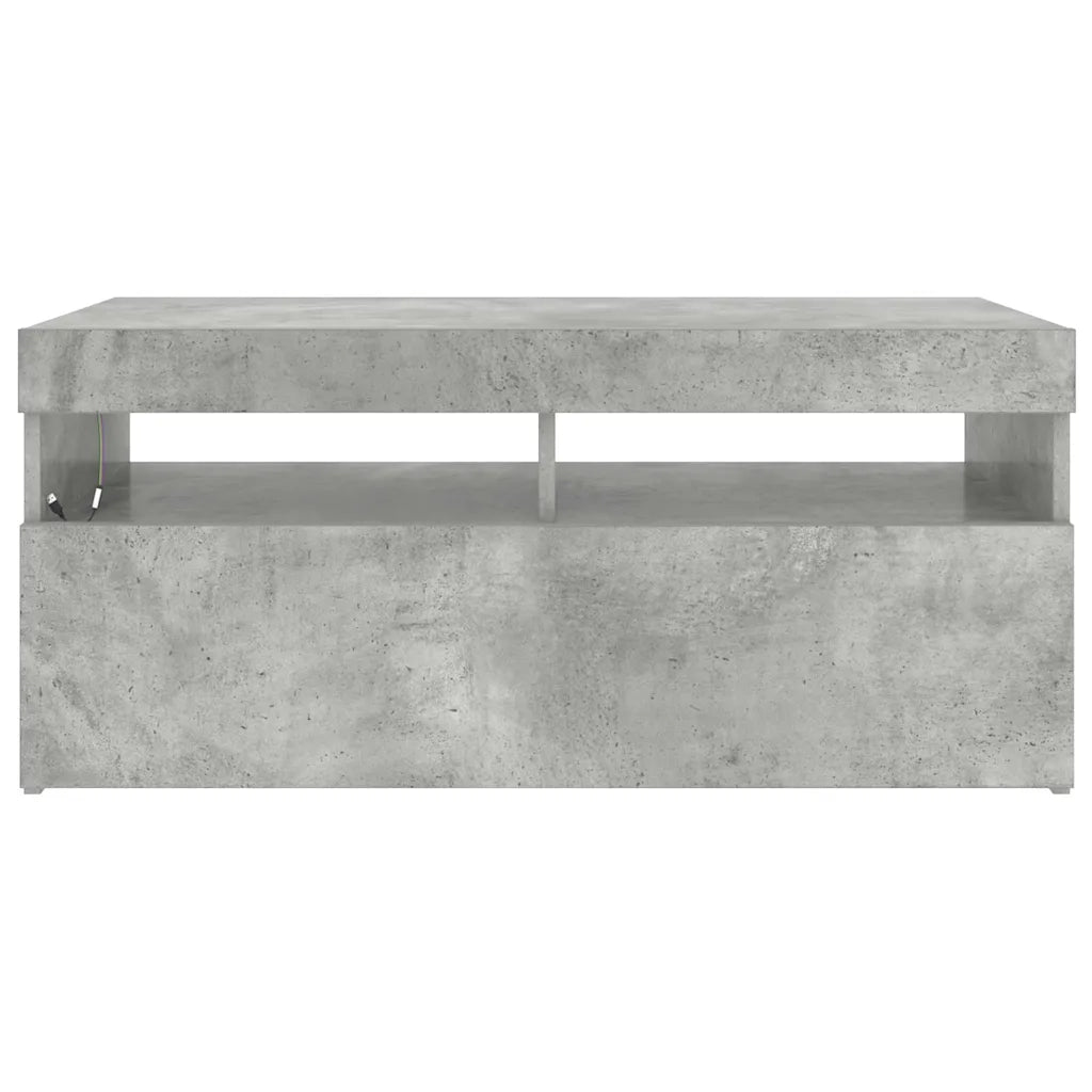 Mobile Porta TV con Luci LED Grigio Cemento 90x35x40 cm 804386
