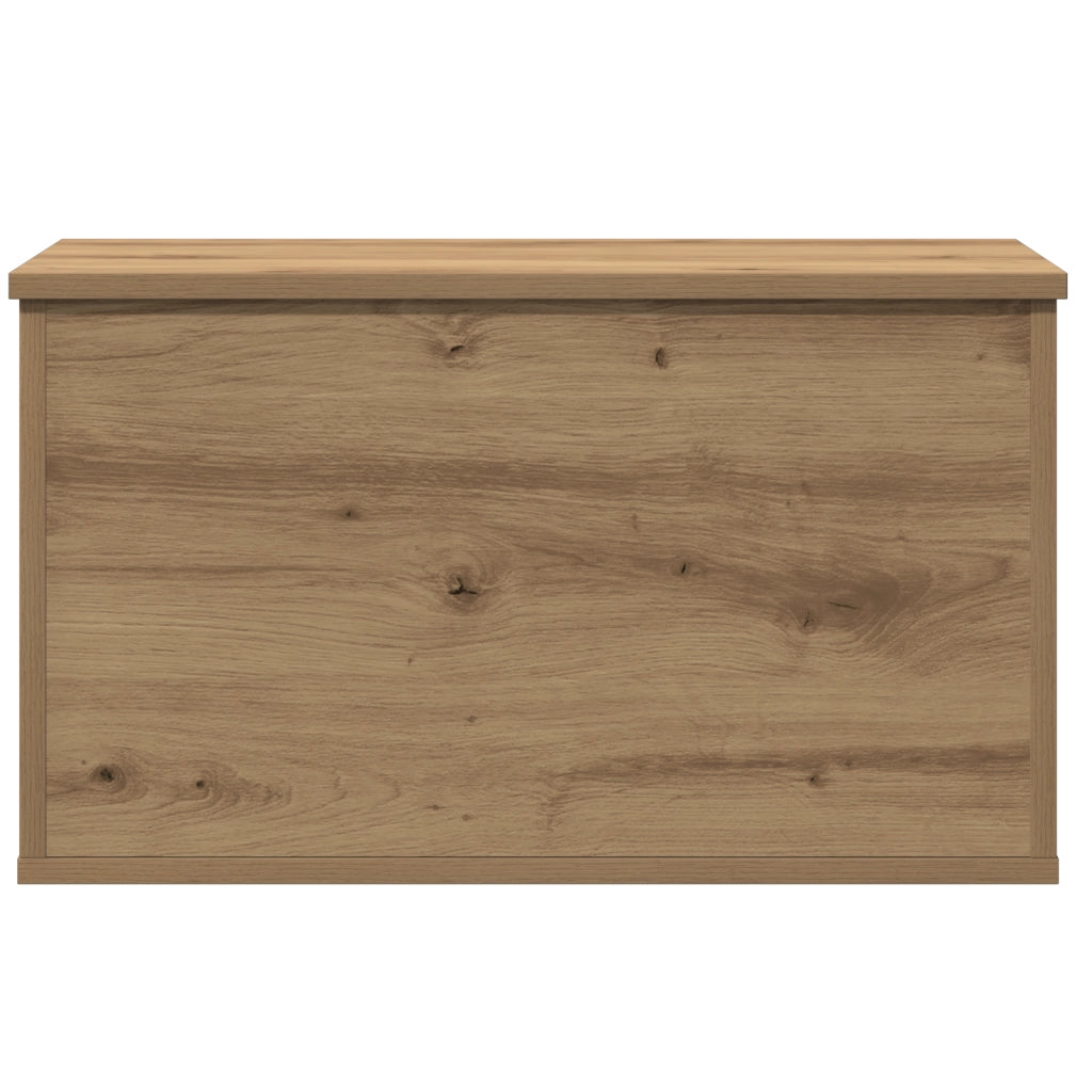 Scatola di stoccaggio  con coperchio in rovere artigianale 60x35x35 cm in legno ingegnerizzato