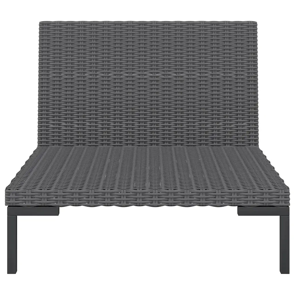 Divano da esterno-Divani da Giardino 2pz con Cuscini in Polyrattan Mezzo Tondo 484620