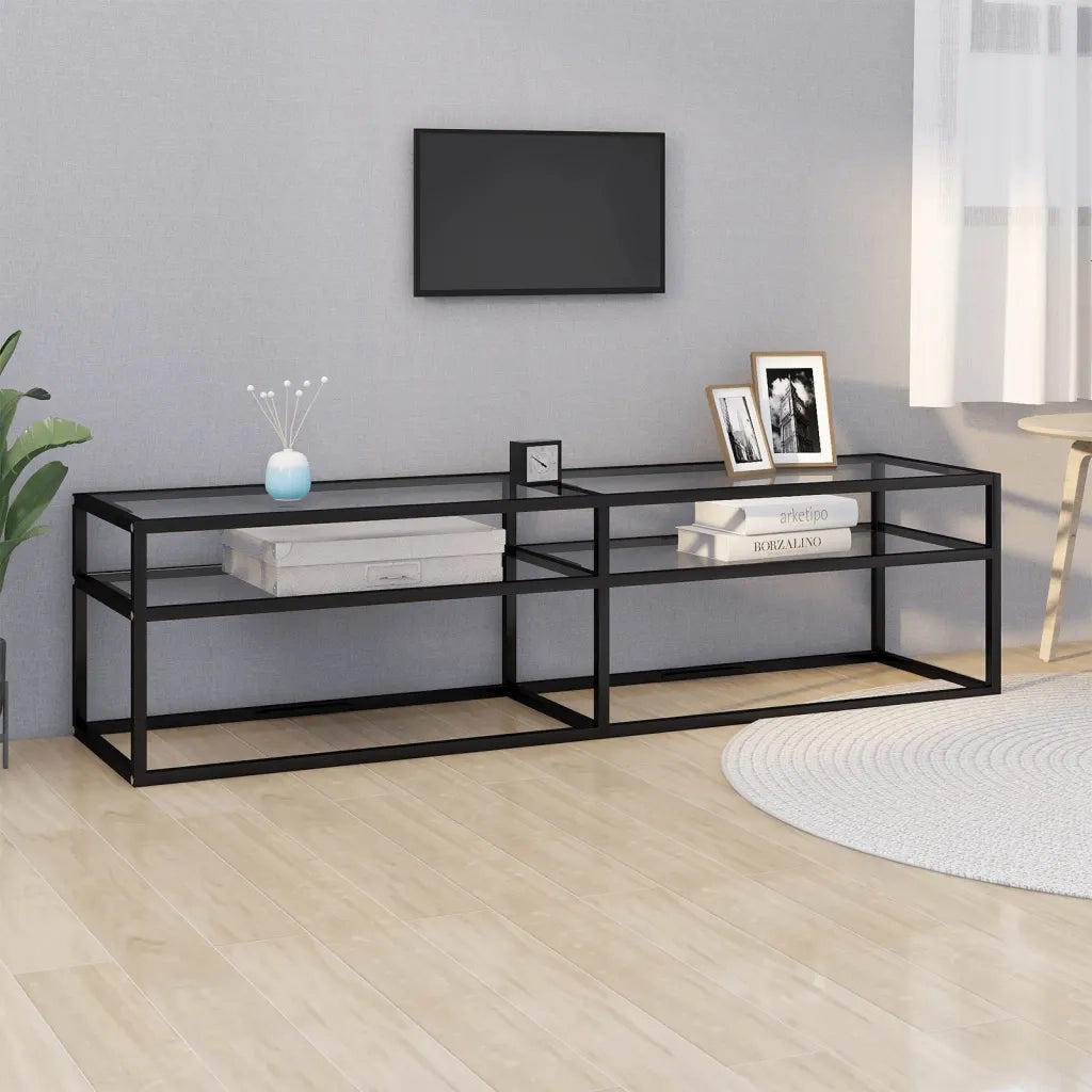 Mobile Porta TV-Mobile per TV-Credenza TV Trasparente 160x40x40,5 cm in Vetro Temperato
