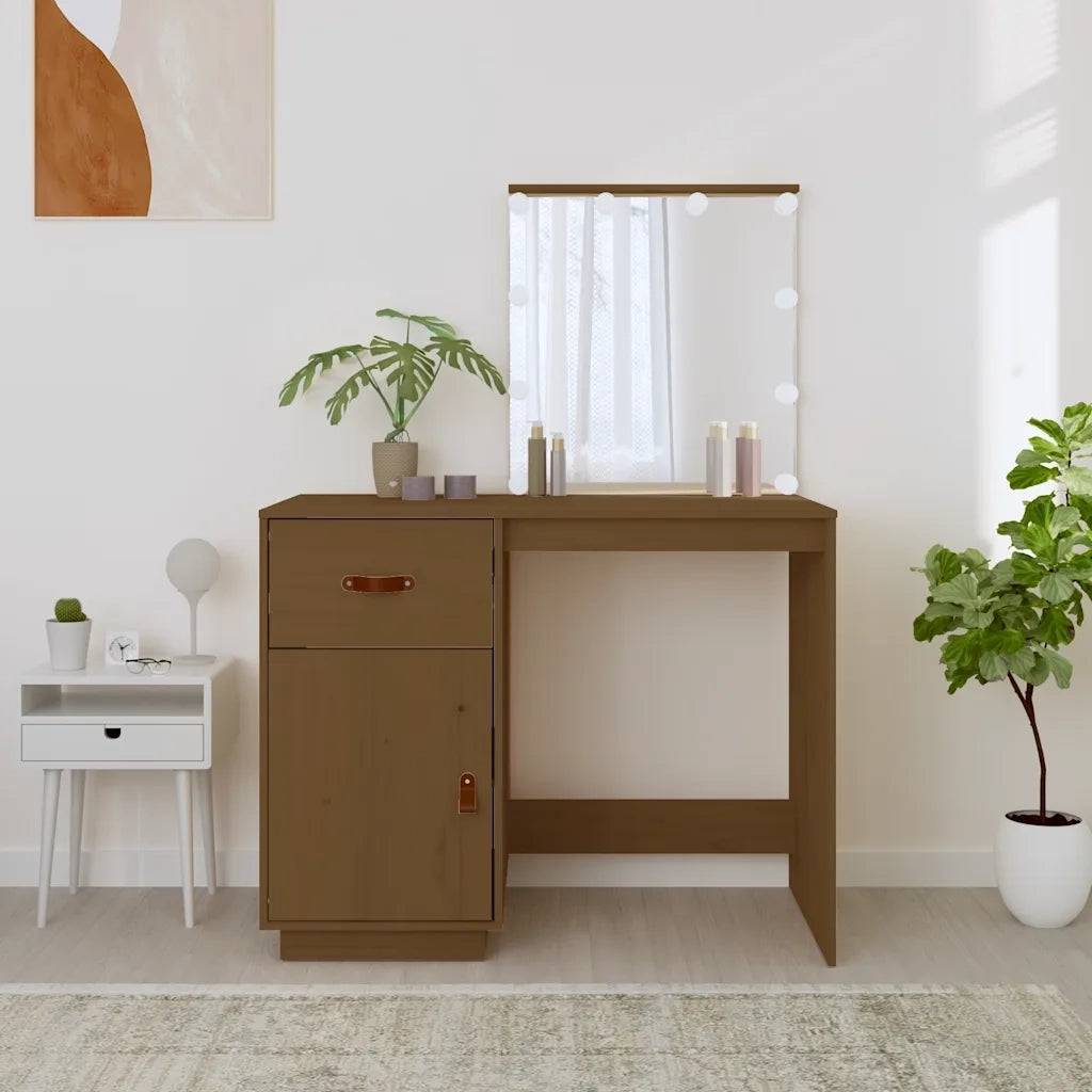 Toeletta con LED ambra 95x50x133,5cm in Legno Massello di Pino 820095