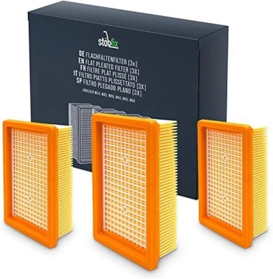 Set di 3 filtri pieghevoli per aspirapolvere compatibili con WD4, WD5, WD6 / MV4, MV5, MV6