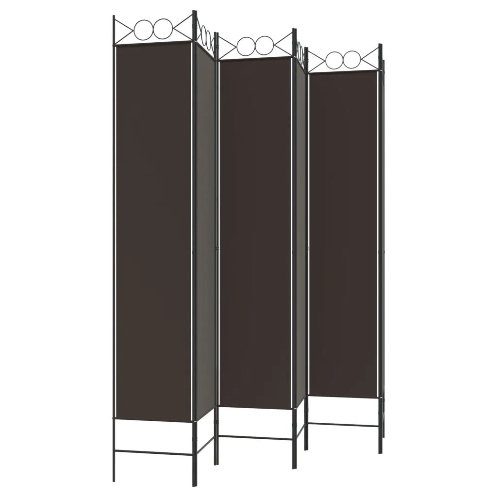 Divisorio a 6 Pannelli Marrone 240x220 cm in Tessuto 350175