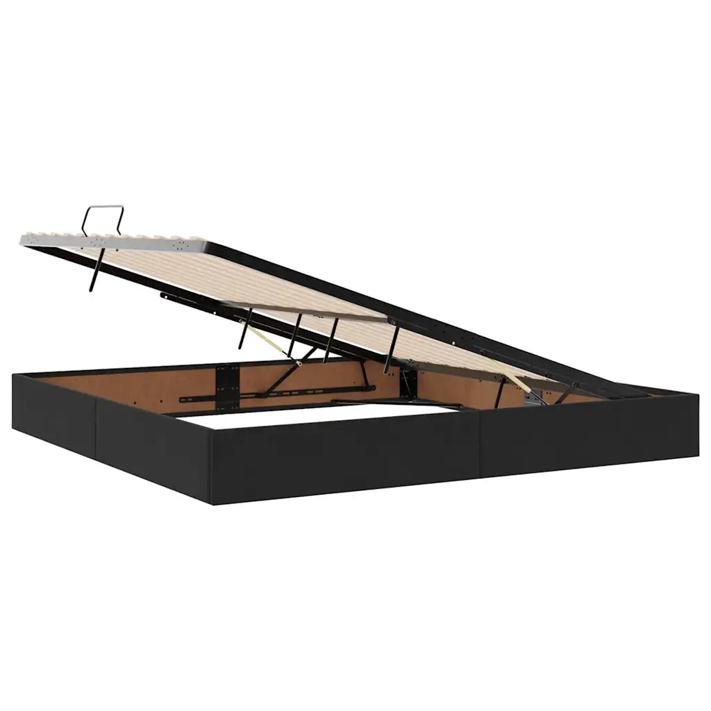Letto con contenitore e LED con led Nero 200 x 200 cm Velluto 3372629