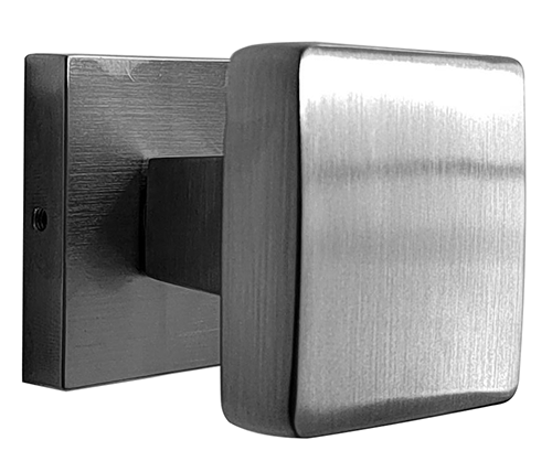 Pomolo mm 63 quadrato ottone cromo sat nerano