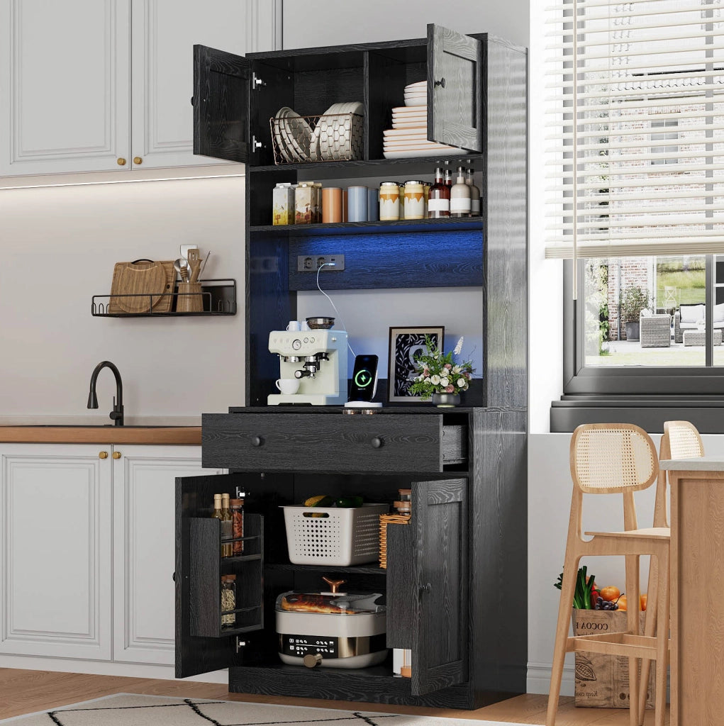Colonna cucina 72x40x180 cm con LED RGB e prese