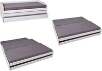 LETTO SINGOLO LOTAR 90X200 ESTRAIBILE E TRASFORMABILE IN 3 LETTI O MATRIMONIALE PINO TINTO BIANCO