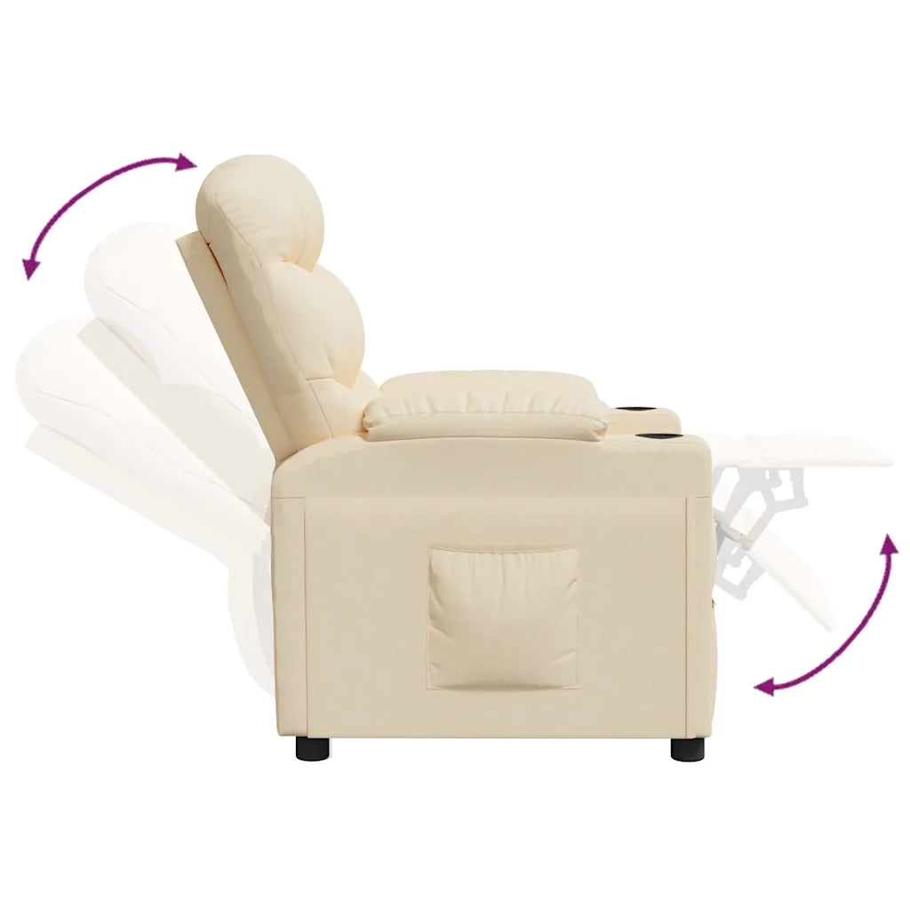 Divano Sedia-Poltrona Reclinabile in Tessuto Crema 808699