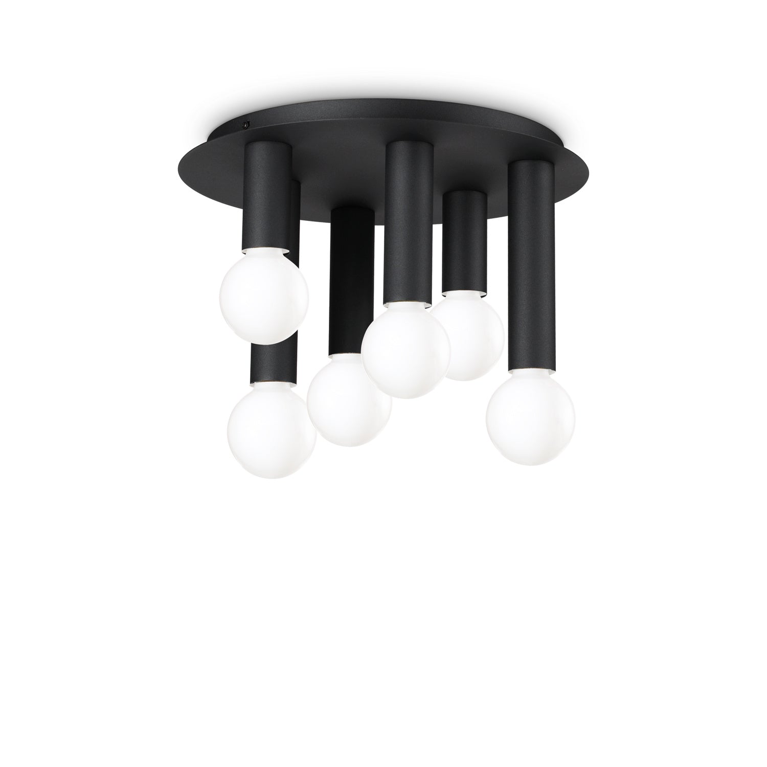 Plafoniera Contemporanea Petit Metallo Nero 6 Luci E27 42W Ip20