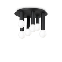 Plafoniera Contemporanea Petit Metallo Nero 6 Luci E27 42W Ip20