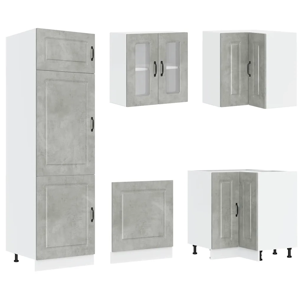 Set Mobili da Cucina 14 pz Kalmar Grigio Cemento in Truciolato 3314975