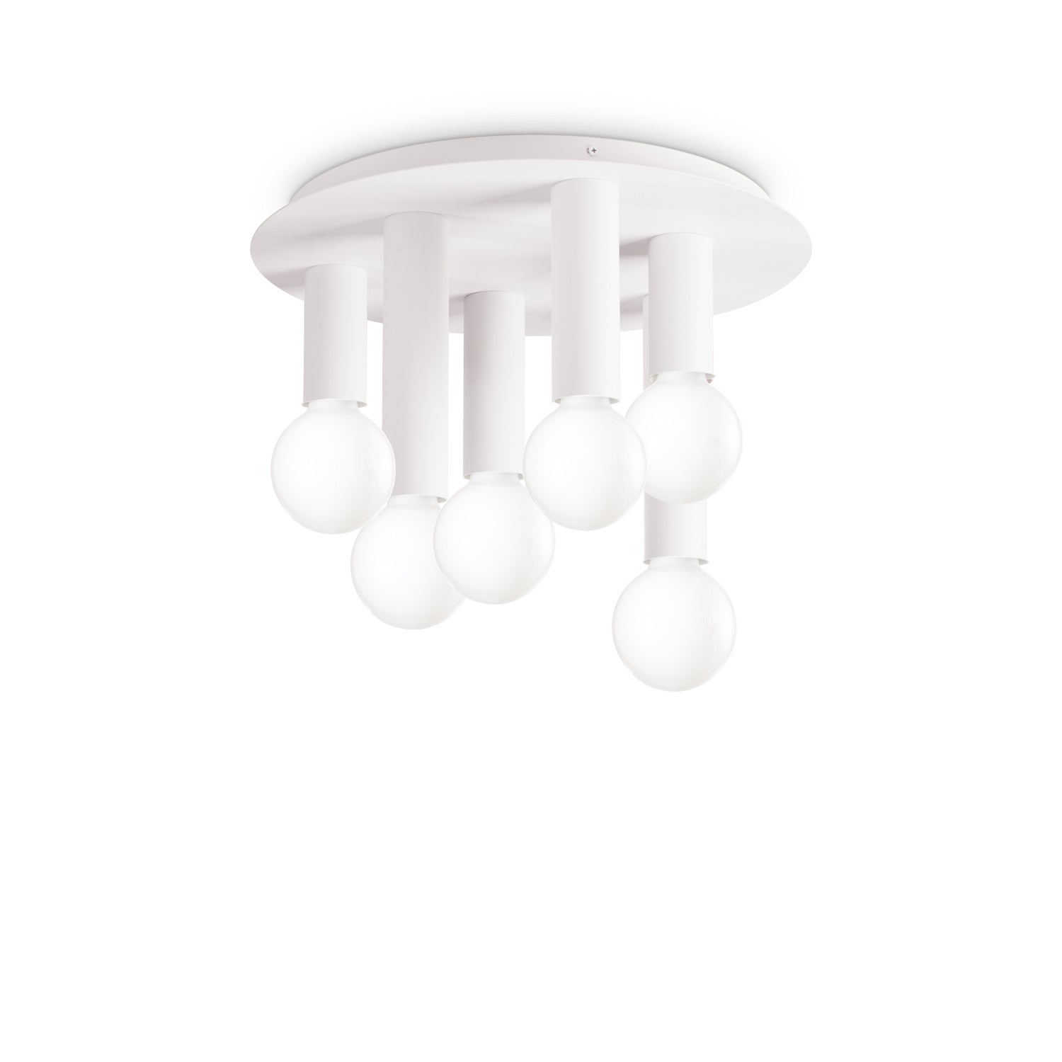 Plafoniera Contemporanea Petit Metallo Bianco 6 Luci E27 42W Ip20