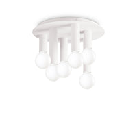 Plafoniera Contemporanea Petit Metallo Bianco 6 Luci E27 42W Ip20