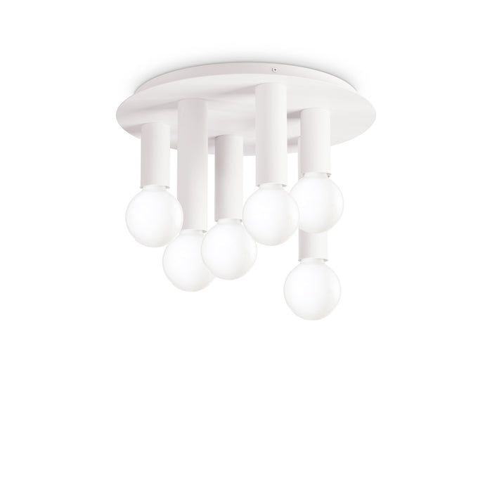 Plafoniera Contemporanea Petit Metallo Bianco 6 Luci E27 42W Ip20