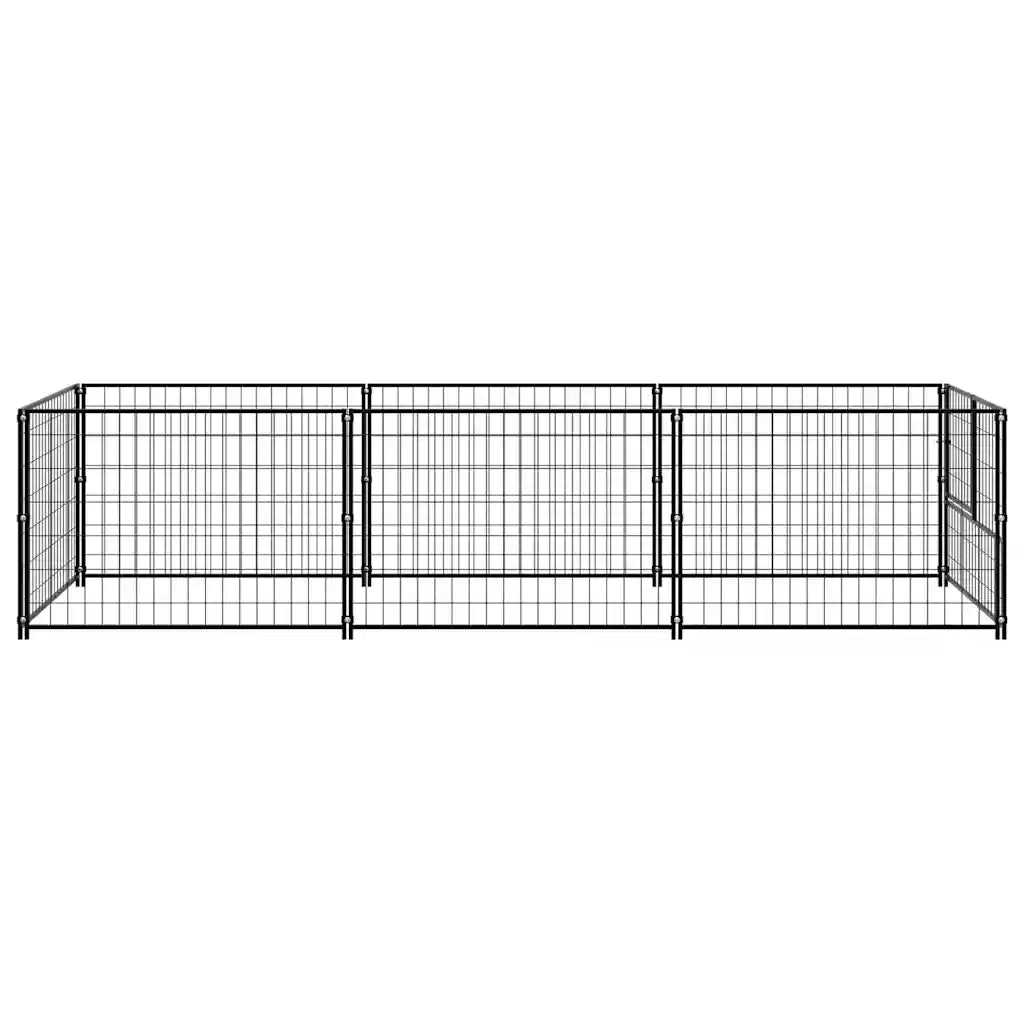 Gabbia per Cani Nera 3 mÂ² in Acciaio cod mxl 49290