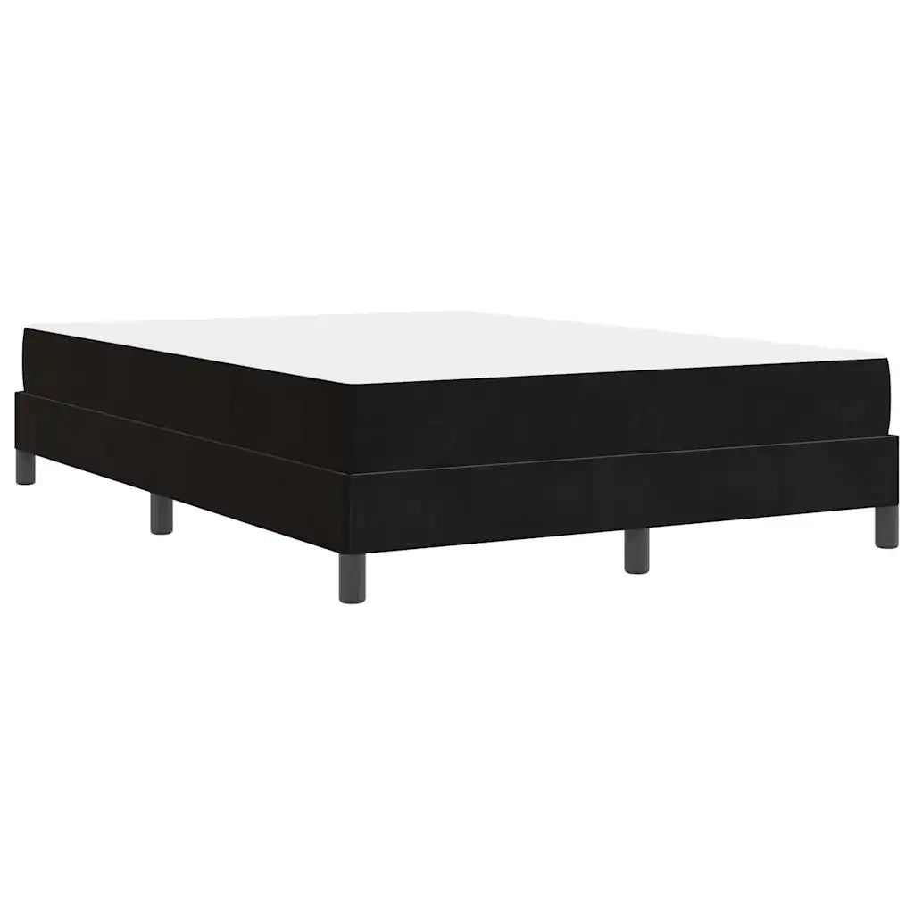 Letto a molle con materasso Nero 160 x 220 cm Tessuto