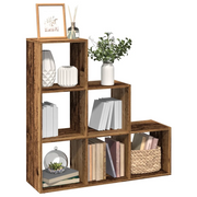 Libreria Divisorio 3 Ripiani-Scaffale per Libri-Mobile di Stoccaggio Legno Antico 99x29x99cm Truciolato
