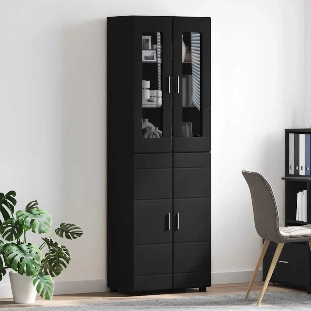 Credenza FLORIN Nero 60 x 35 x 182 cm Legno multistrato