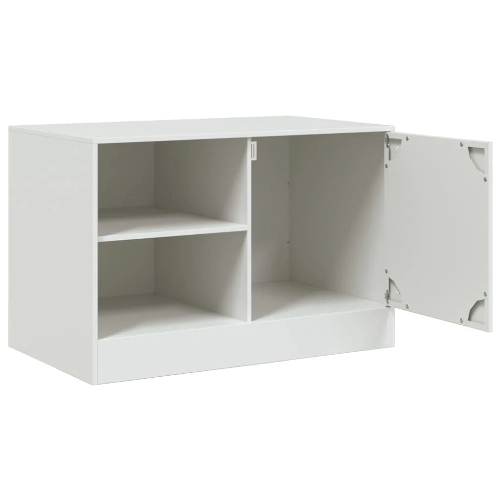 Mobile TV multimediale scaffale TV mobile TV sala da pranzo soggiorno camera da letto 67 x 39 x 44 cm acciaio bianco 02_0026142