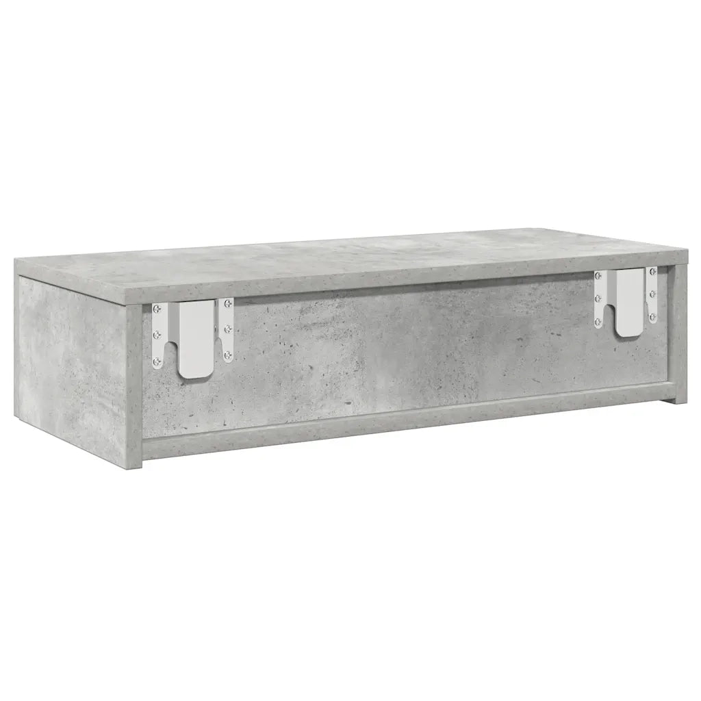 Scaffale a parete | Ripiano a parete | Mensola a parete con Cassetti Grigio 60x26,5x15 cm Truciolato