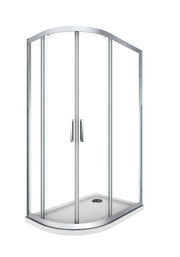 Box e Piatto Doccia Semicircolare 80x120 cm 2 Ante Scorrevoli in Cristallo 6mm H190 Sailor Plus Destra