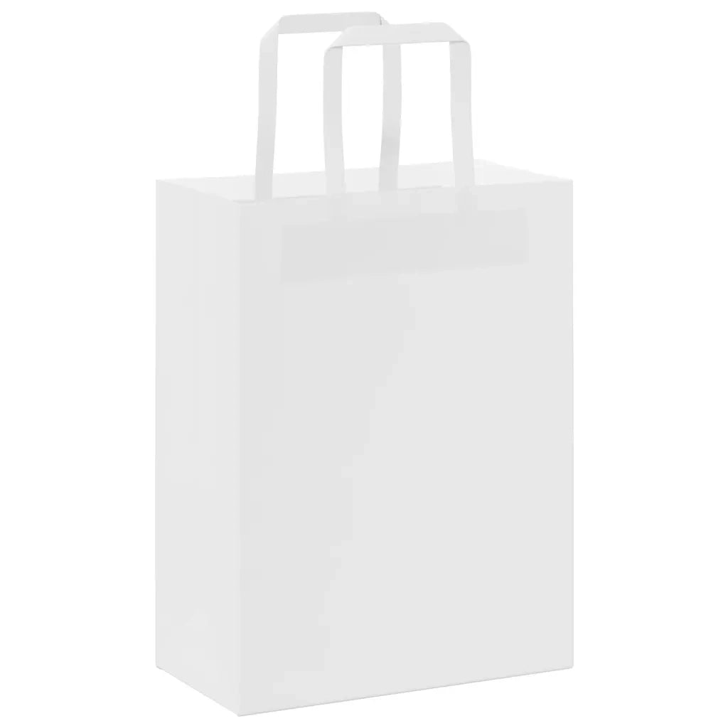 Sacchetti di Carta 250 pz con Manici Bianchi 21x11x28 cm 4101839