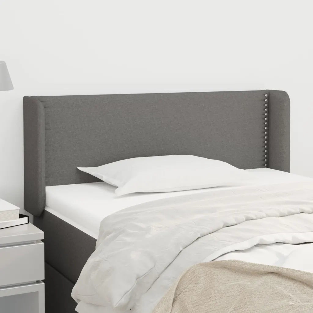 Testiera ad Orecchio Grigio Scuro 103x16x78/88 cm in Tessuto 3118619