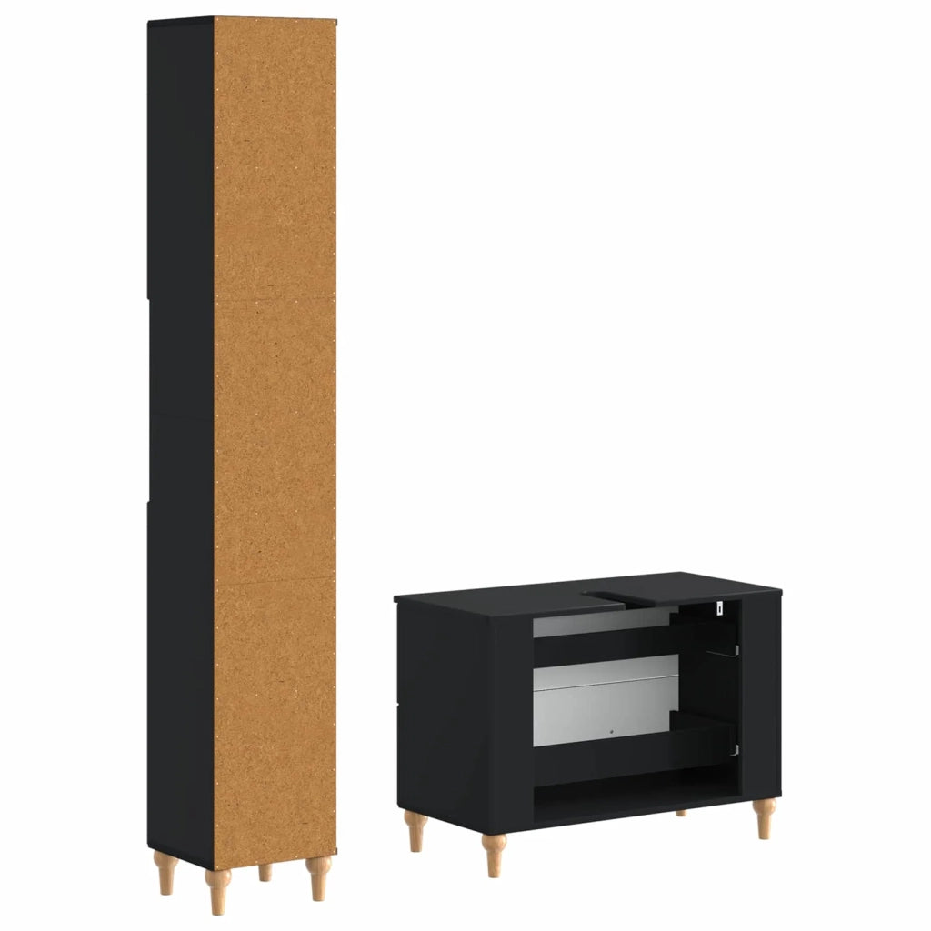 Set di Armadi da Bagno da 2 Pezzi ALKMAAR Nero 3417505