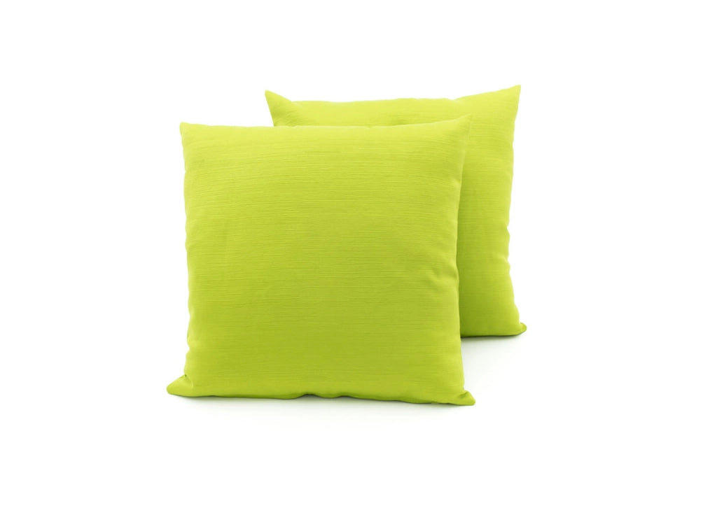 Coppia Cuscini Arredo Imbottiti Tessuto Ottoman In Tinta Unita Colore Verde 29 - 40x40 - Verde 29