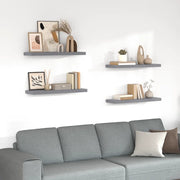 Scaffali a Parete 4 pz Grigi 80x23,5x3,8 cm in MDF 323858