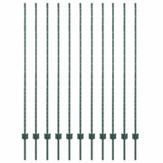 Palo della recinzione 11 pz Verde 160 cm Acciaio CFW9737338