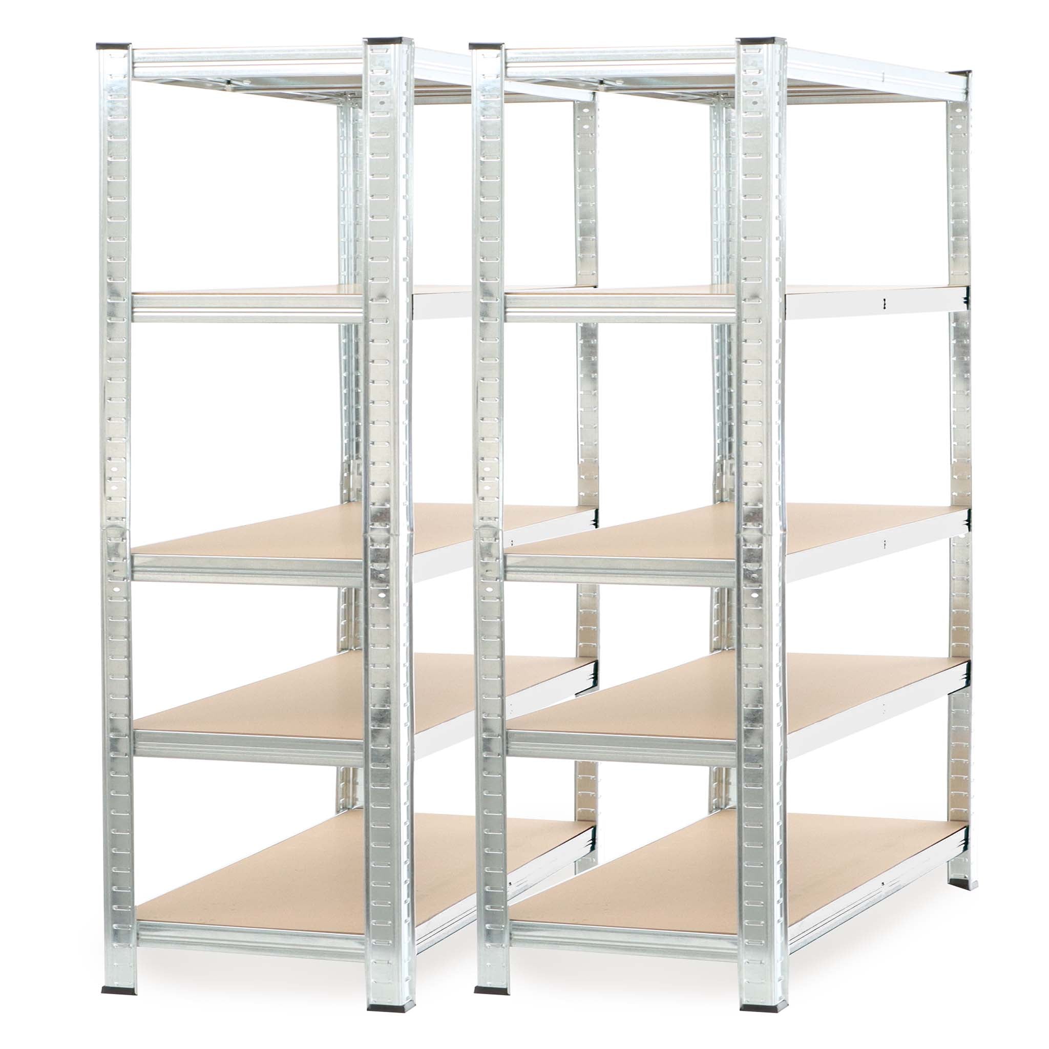 Set 2x scaffali a incastro per carichi pesanti 180x120x40cm Max 875kg l’uno Acciaio 5 ripiani