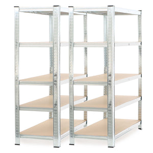 Set 2x scaffali a incastro per carichi pesanti 180x120x40cm Max 875kg l’uno Acciaio 5 ripiani