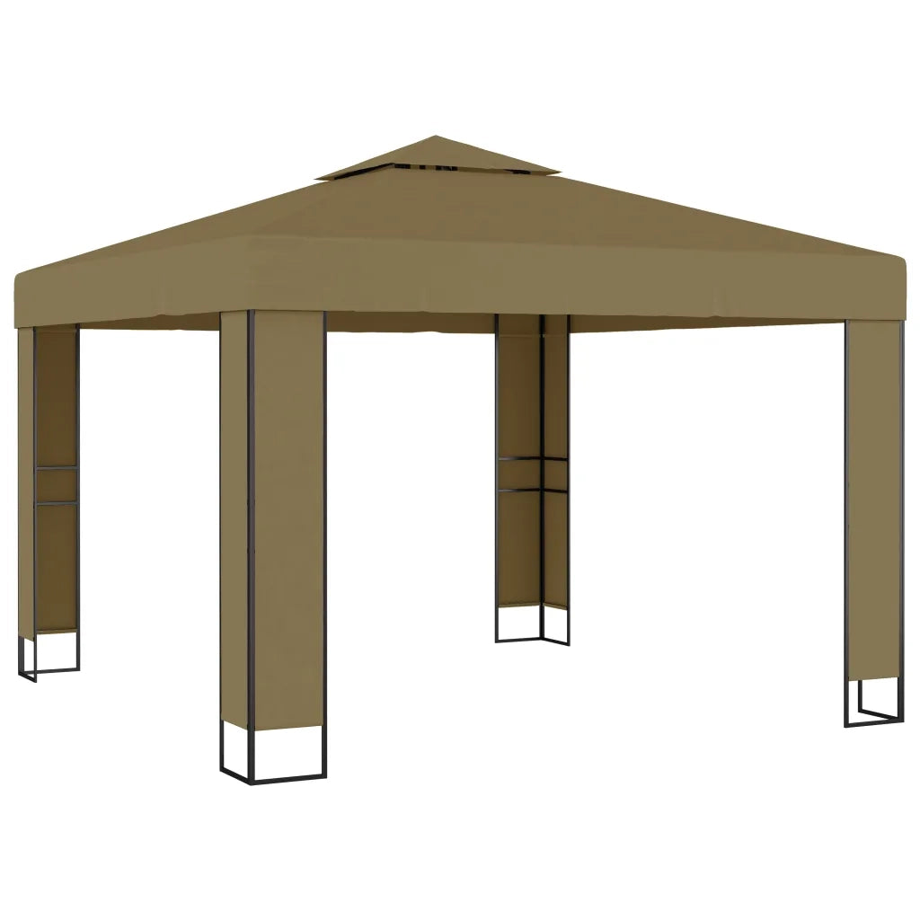 Gazebo con Tetto Doppio e Luci LED 3x3x2,7 m Grigio Talpa 3070303