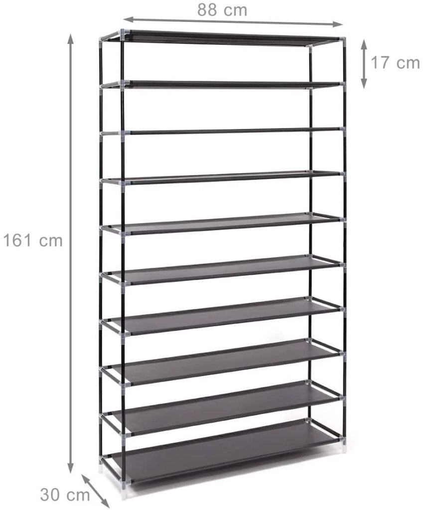 Scarpiera/scaffale in tessuto con chiusura a cerniera 161 cm nero 13_0001642_3