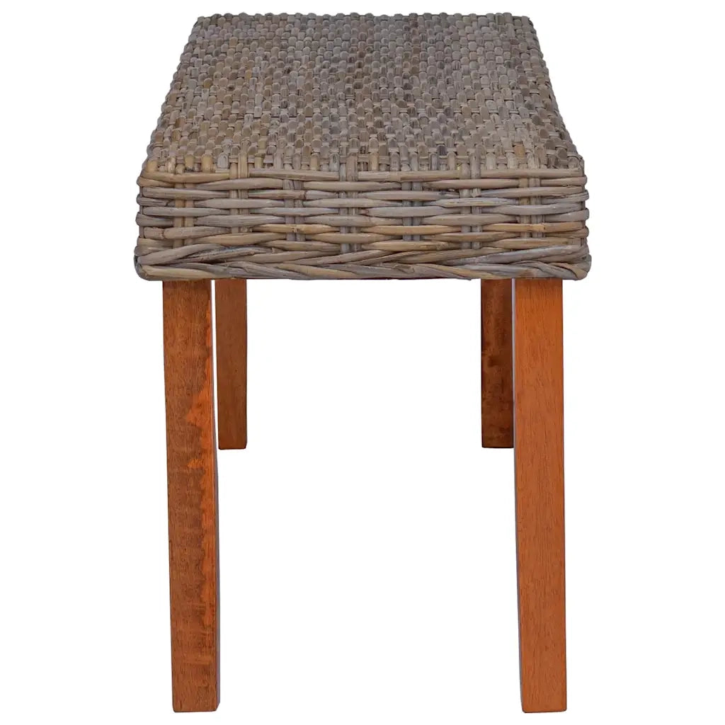 Panca 110 cm in Rattan Naturale Kubu e Massello di Mango cod mxl 41013