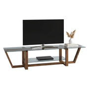 Mobile porta TV Arienzo, Credenza da soggiorno, Armadio basso per TV, Base parete attrezzata, 158x35h35 cm, Noce