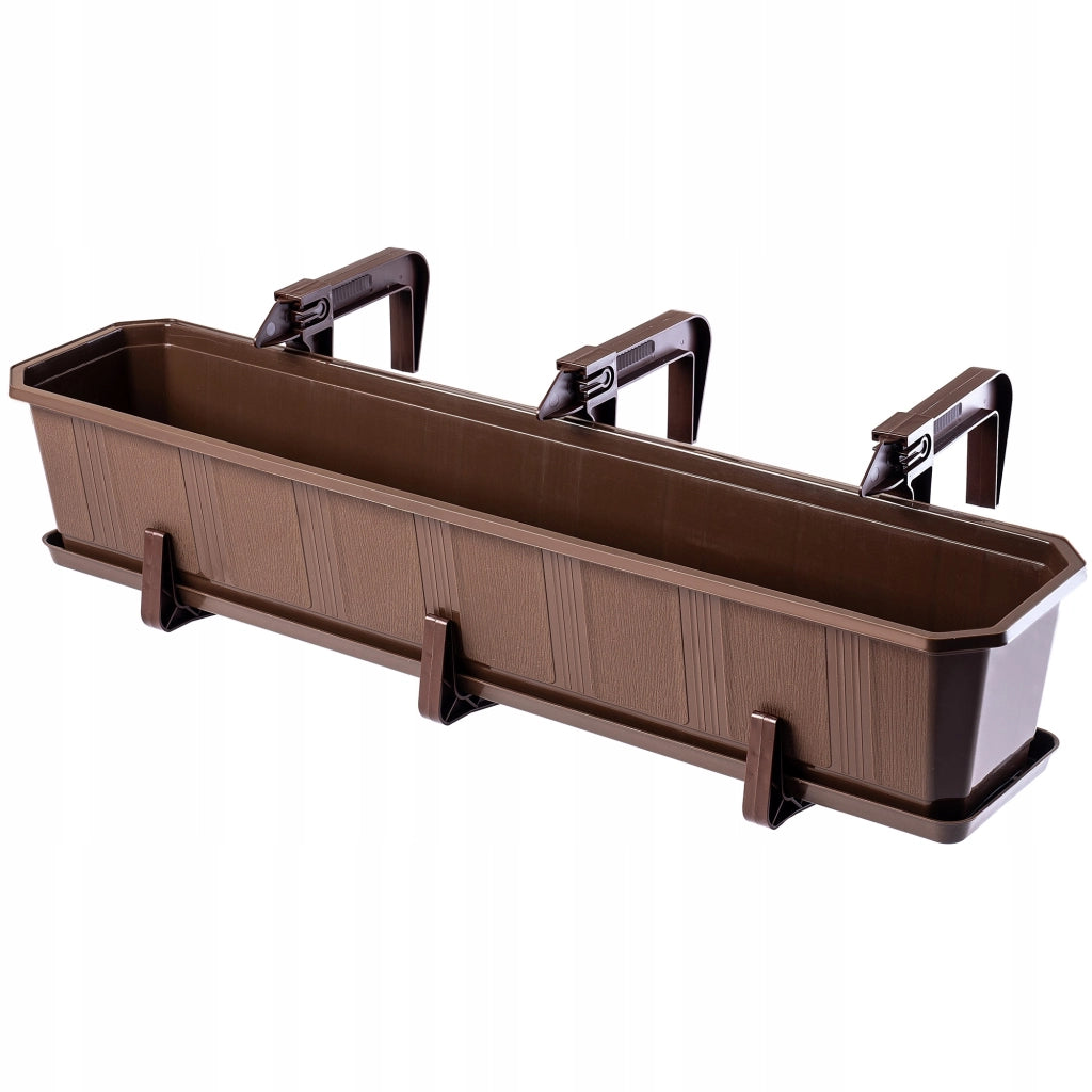Vaso da fiori per balcone KADAX da 80 cm con supporto e manici