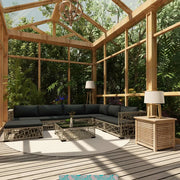 Set Divani da Giardino 8 pz con Cuscini in Polyrattan Grigio cod mxl 35793